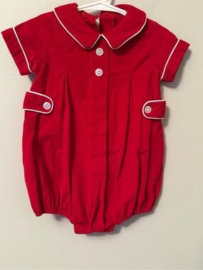 Little English Red Corduroy Bubble
